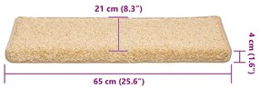 Tapetes de escadas 30 pcs 65x21x4 cm castanho
