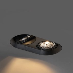 Foco embutido redondo preto GU10 70mm 2-luzes - Hubs Moderno
