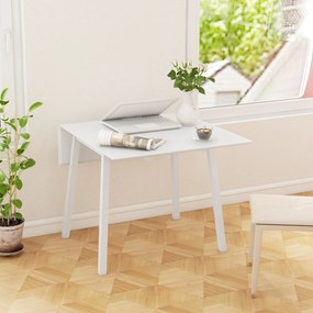 Mesa de cozinha dobrável 110 x 86 x 75 cm (CADEIRAS NÃO INCLUIDAS), mesa de jantar dobrável com tampo rebatível em madeira para 2 a 4 pessoas, branca