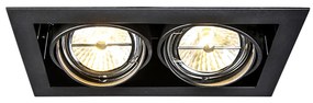 Conjunto de 6 focos embutidos pretos AR111 ajustáveis 2 luzes - Oneon Design,Moderno