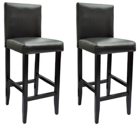 vidaXL Bancos de bar 2 pcs couro artificial preto