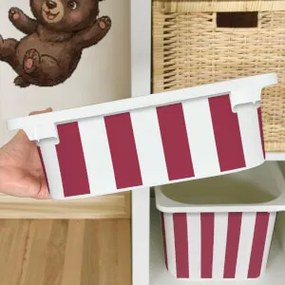 Autocolante para caixa IKEA TROFAST - Riscas vermelhas e brancas
