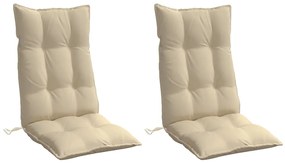 Almofadões p/ cadeira encosto alto 2 pcs tecido oxford bege