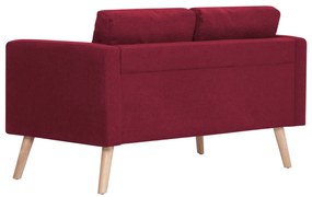 Sofá de 2 lugares em tecido vermelho tinto