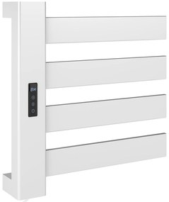 HOMCOM Toalheiro Elétrico de Parede 130W com Control WIFI Ecrã Tátil Temporizador 4 Barras Temperatura Ajustável Baixo Consumo IPX4 47,5x9,5x49 cm Branco | Aosom Portugal