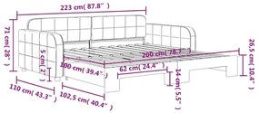 Sofá-cama com gavetão 100x200 cm veludo preto