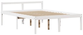 Cama para idosos com cabeceira 135x190 cm pinho maciço branco