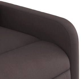 Poltrona de massagens reclinável tecido castanho-escuro