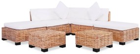 vidaXL Conjunto de sofás 18 pcs vime genuíno