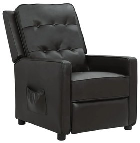 vidaXL Poltrona reclinável couro artificial preto brilhante