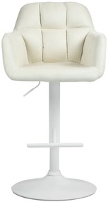 Banco de bar Natoma em tecido com estrutura branca 97-118 x 57 x 59 cm Creme