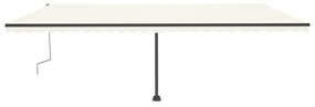 Toldo retrátil manual com LED 600x300 cm cor creme