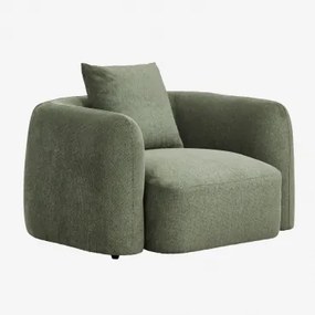 Cadeirão Em Chenille Coco Tecido Chenille Verde Sálvia - Sklum