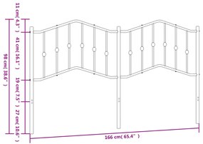 Cabeceira de cama 160 cm metal branco