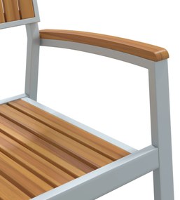 Conjunto de Jantar de Jardim em 5 Peças de Madeira Sólida de Acácia e