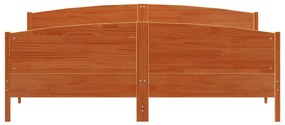 Cama sem colchão 200x200 cm pinho maciço castanho-mel