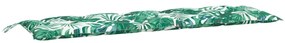 Almofadões banco jardim 2 pcs 180x50x7cm oxford padrão folhas