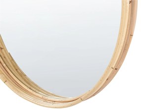 Espelho de parede em rattan cor natural ⌀ 60 cm BARUNG Beliani