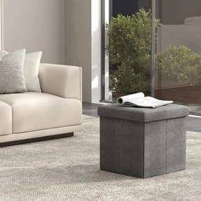 Banco com espaço de arrumação 30 x 30 x 30 cm cinzento escuro