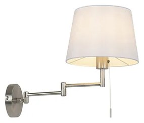Candeeiro de parede em aço com cúpula branca e braço ajustável - Ladas Deluxe Moderno
