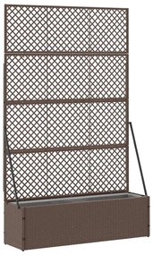 vidaXL Vaso de Jardim Castanho 105 x 30 x 170 cm Metal