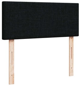 Cama otomana com colchão &amp; LEDs 120x190 cm tecido preto