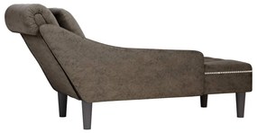 Chaise lounge c/ almofada/apoio braços direito couro artificial