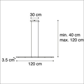 Lâmpada suspensa de design em aço com dimmer de toque incluindo LED - Platinum Design,Moderno