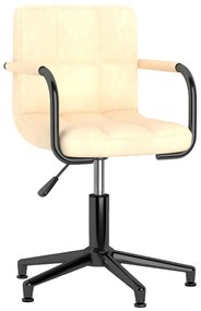 vidaXL Cadeira de escritório giratória veludo cor creme