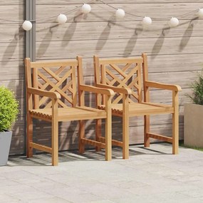 vidaXL Cadeiras de jardim 2 pcs Castanho 58 x 60 x 90 cm