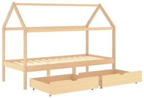 Estrutura de cama p/ crianças c/ gavetas 90x200 cm pinho maciço