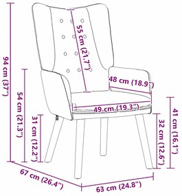 Cadeira Relaxante vidaXL Veludo Rosa