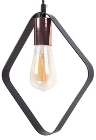 Candeeiro de teto em metal para 3 lâmpadas preto e cor de cobre VOMANO Beliani