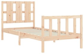 Estrutura de cama com cabeceira 90x190 cm madeira maciça