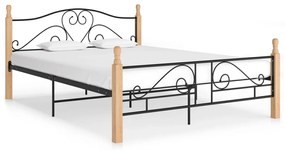 Estrutura de cama em metal 140x200 cm preto