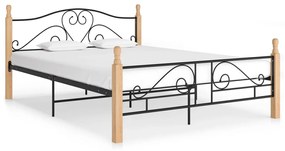vidaXL Estrutura cama c/ cabeceira sem colchão 140x200 cm metal preto