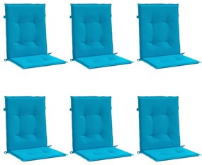Almofadões lombares p/ cadeiras de jardim 6pcs oxford azul