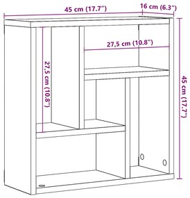 Estante de parede 45x16x45 cm deriv. madeira carvalho artisiano