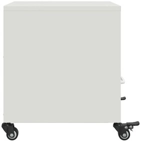 Mesas de cabeceira 2 pcs 36x39x43,5 cm aço branco