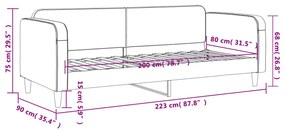 Sofá-cama 80x200 cm tecido cinzento-escuro