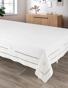180x350 cm - Toalha de mesa de linho bordada a mão - bordados da lixa Creative Rosemary 2021