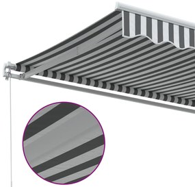 Toldo retrátil manual 400x350 cm antracite e branco