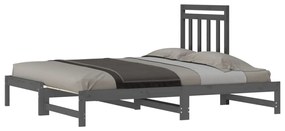 Sofá-cama de puxar 2x(90x200) cm pinho maciço cinza