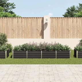Canteiro elevado jardim aço galvanizado 320x80x45 cm antracite