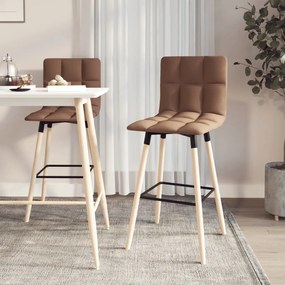 vidaXL Bancos de bar 2 pcs tecido cinzento-acastanhado