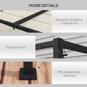 Pérgola 298x213x221 cm Pérgola de Jardim com Teto Retrátil de Poliéste