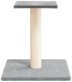 Poste arranhador para gatos com plataforma 38 cm cinzento-claro