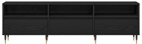Armário para TV vidaXL Preto Carvalho 150x30x44,5 cm Madeira Reestrutu