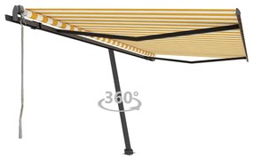 vidaXL Toldo automático independente 400x300 cm amarelo e branco