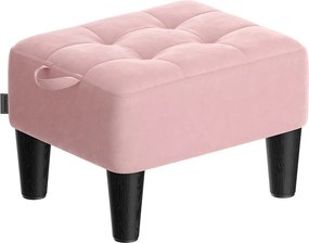 Banco em veludo com estofamento espesso 40 x 32 x 26 cm rosa + preto